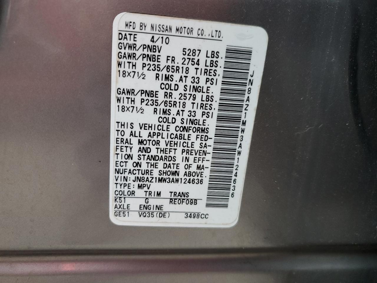 2010 NISSAN MURANO