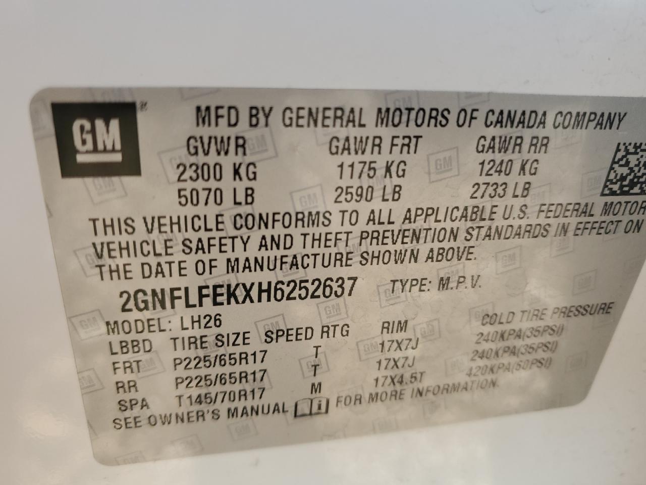 2017 CHEVROLET EQUINOX