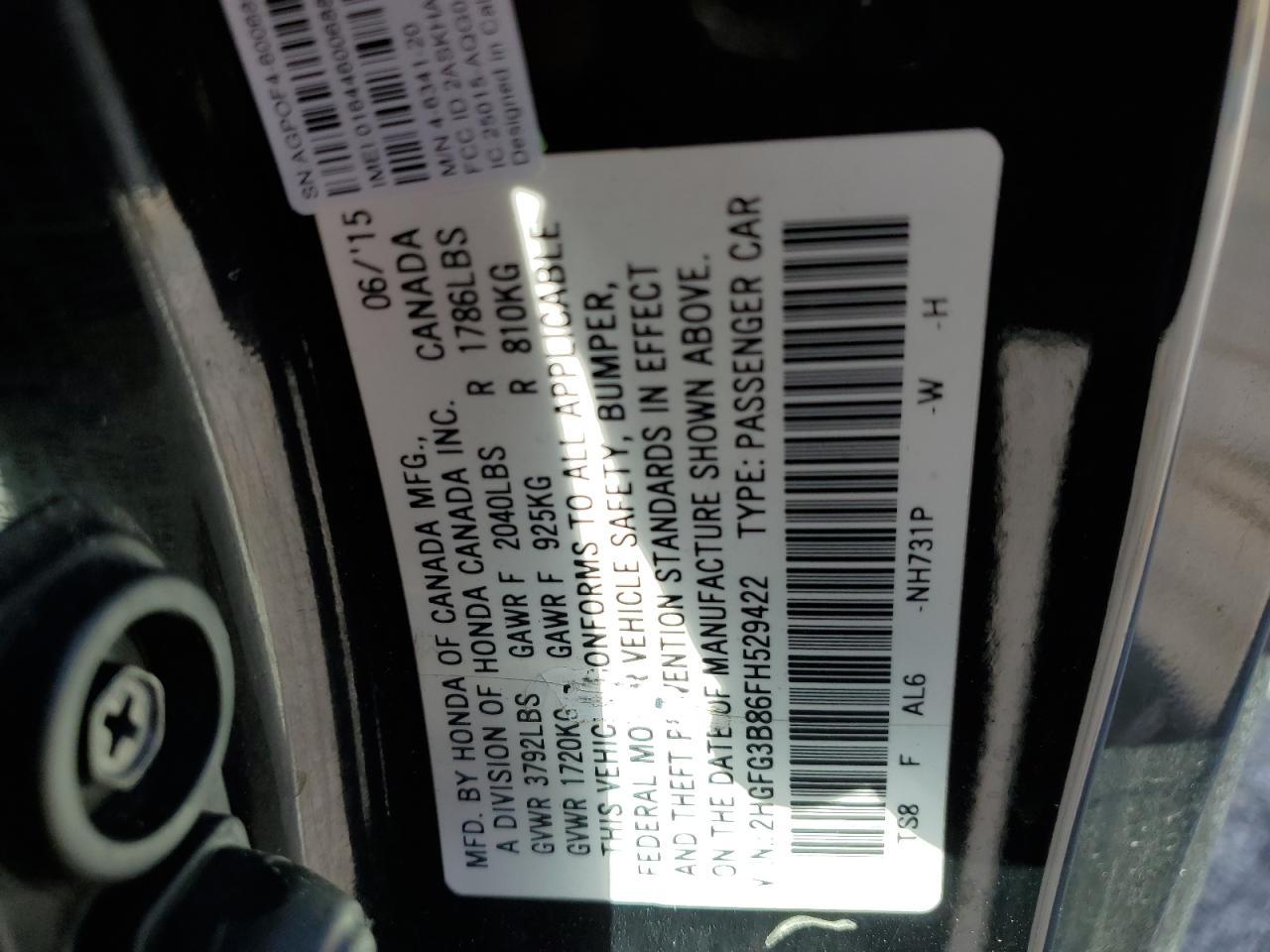 2015 HONDA CIVIC