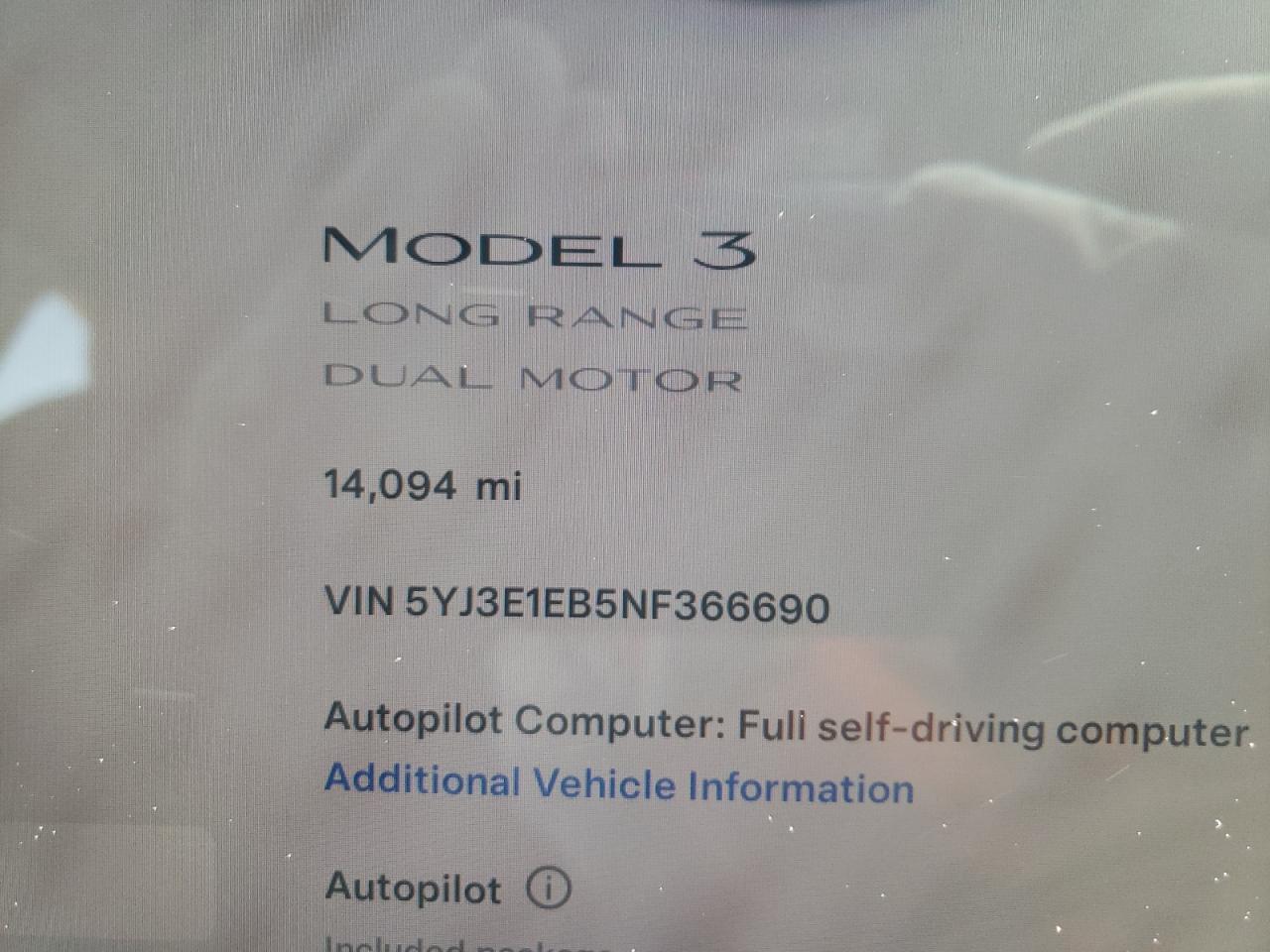 2022 TESLA MODEL 3