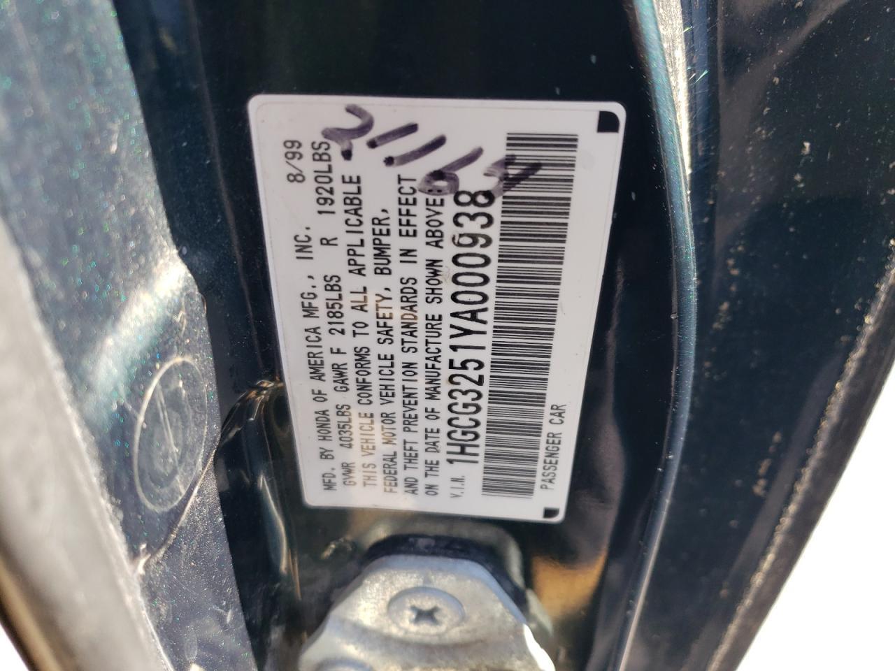 2000 HONDA ACCORD