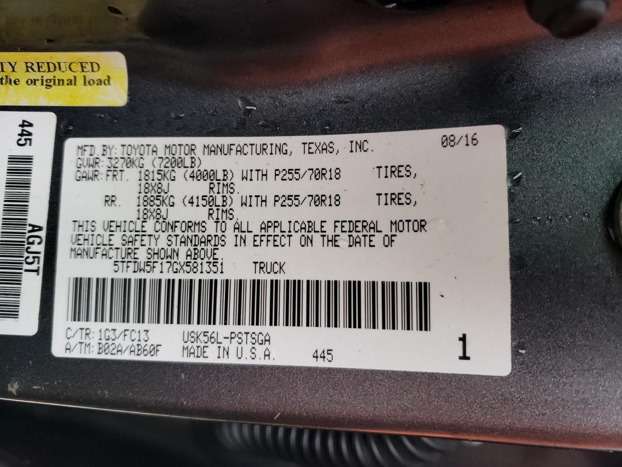2016 TOYOTA TUNDRA