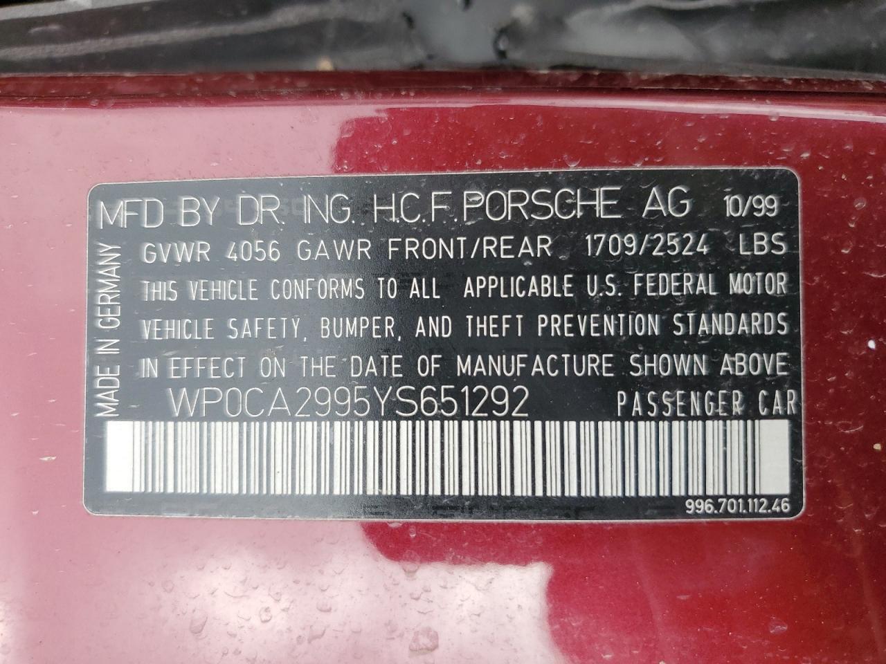 2000 PORSCHE 911