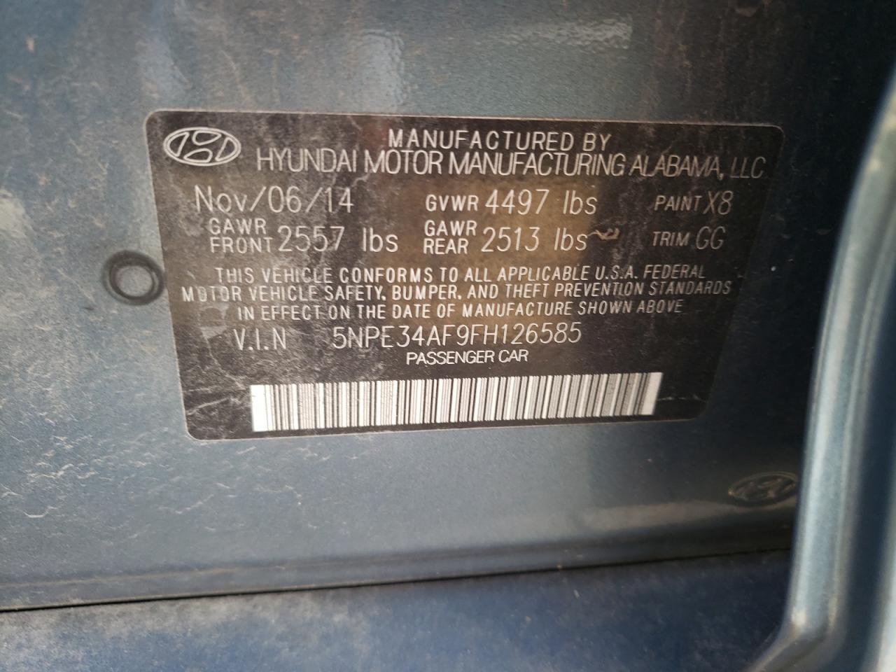 2015 HYUNDAI SONATA