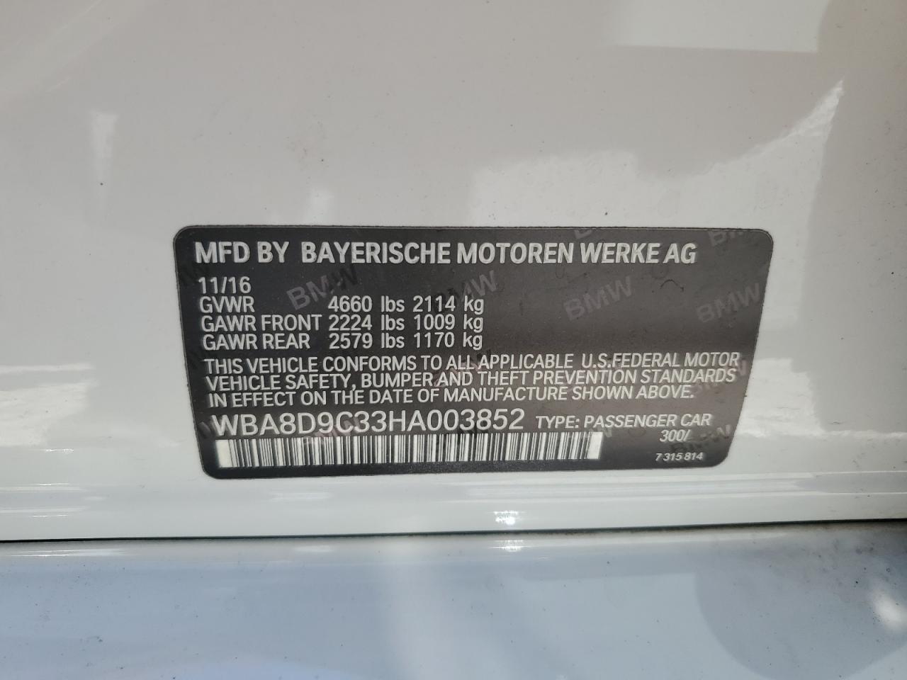 2017 BMW 3 SERIES