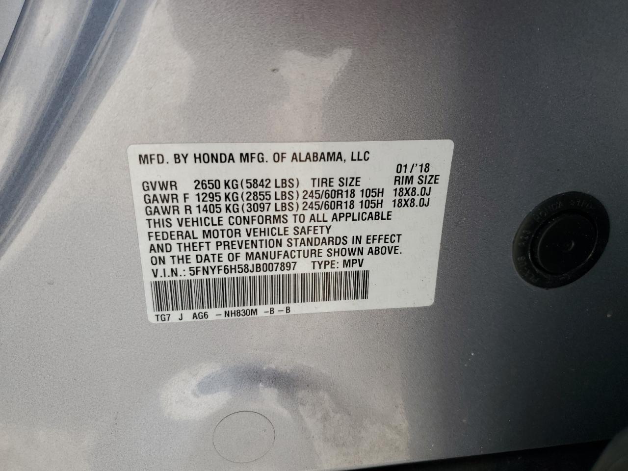 2018 HONDA PILOT
