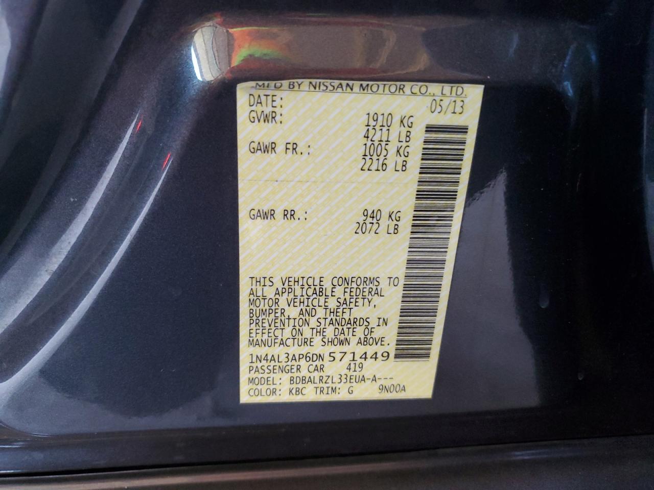 2013 NISSAN ALTIMA