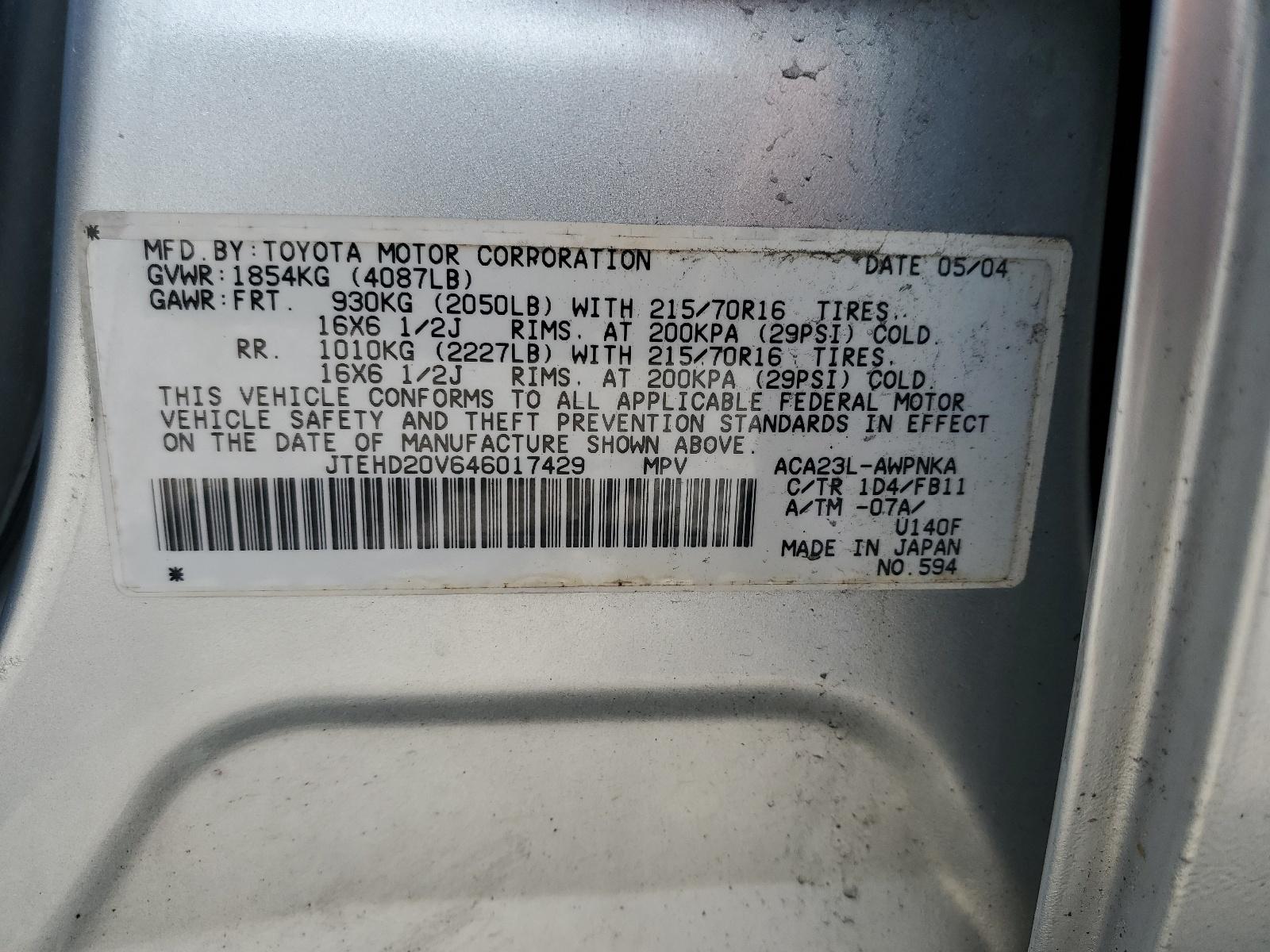 2004 TOYOTA RAV4