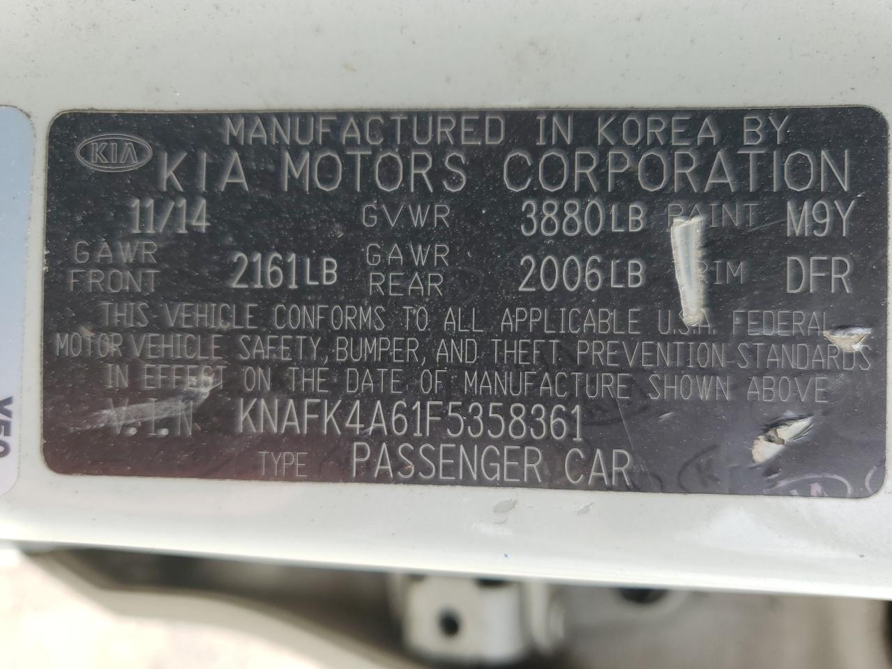2015 KIA FORTE