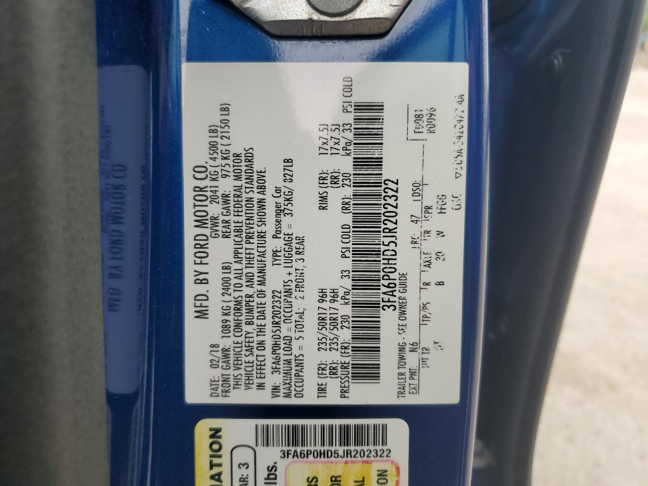 2018 FORD FUSION