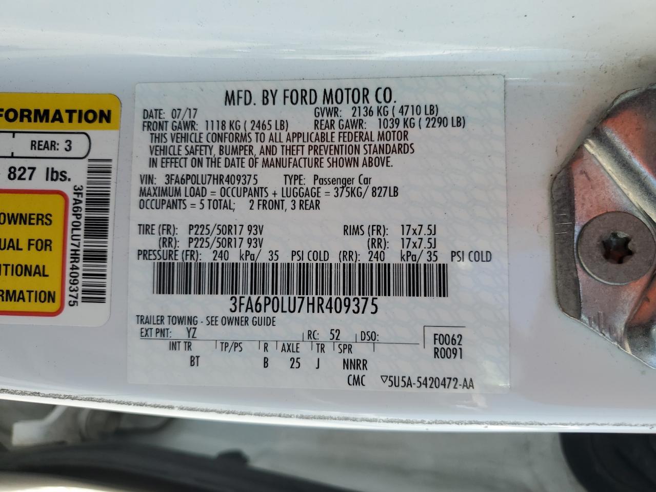 2017 FORD FUSION