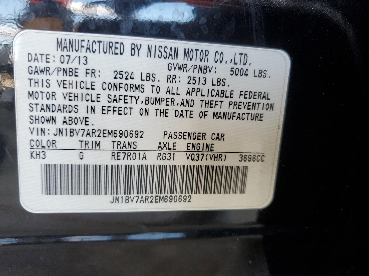 2014 INFINITI Q50