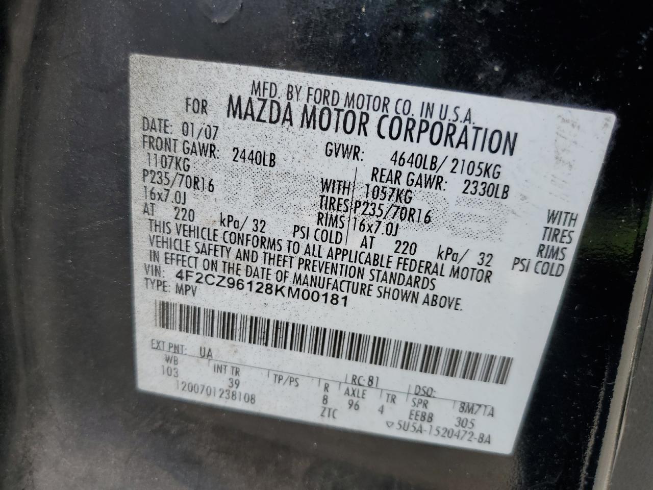 2008 MAZDA Tribute