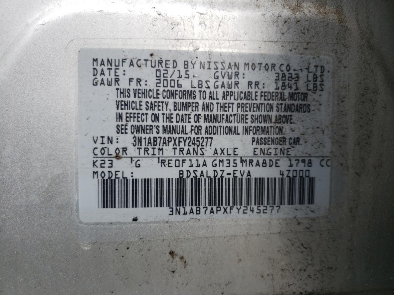2015 NISSAN SENTRA