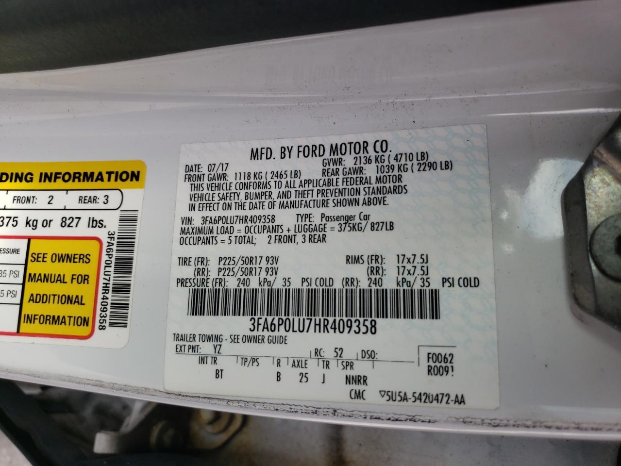 2017 FORD FUSION