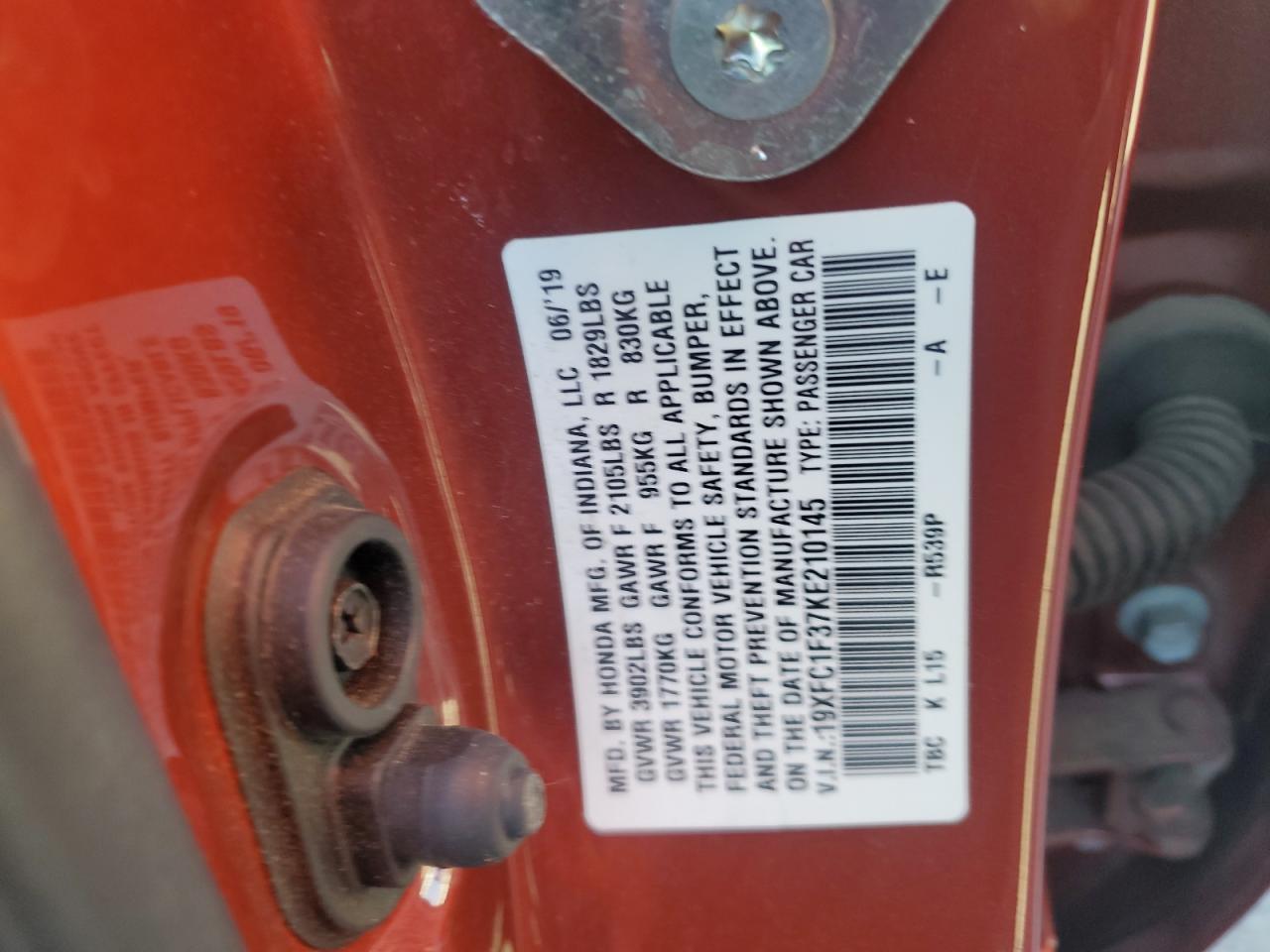 2019 HONDA CIVIC