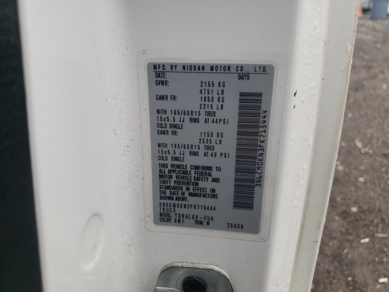 2015 NISSAN NV 200