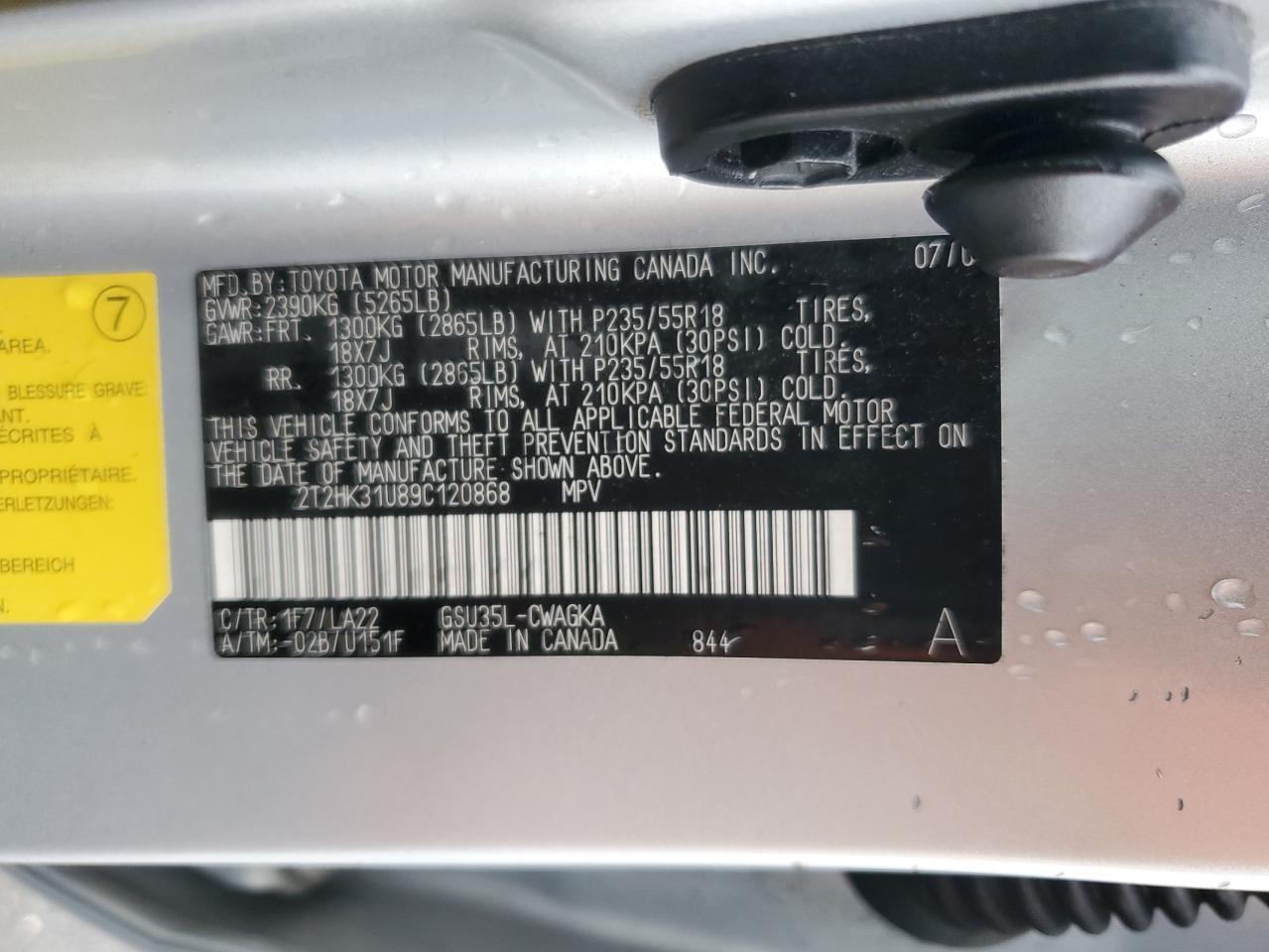 2009 LEXUS RX 350
