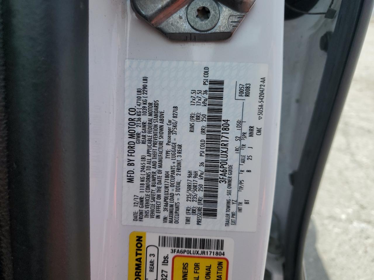2018 FORD FUSION