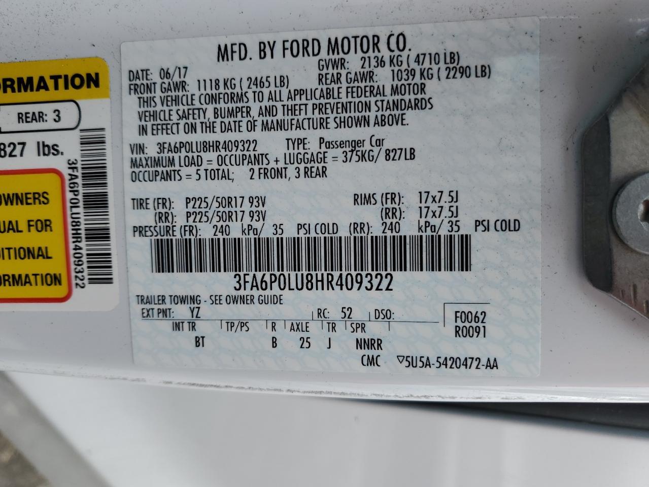 2017 FORD FUSION