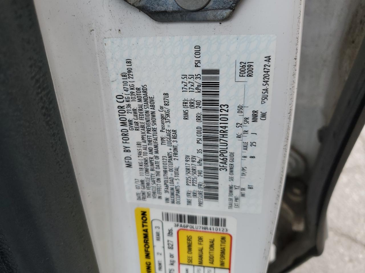 2017 FORD FUSION