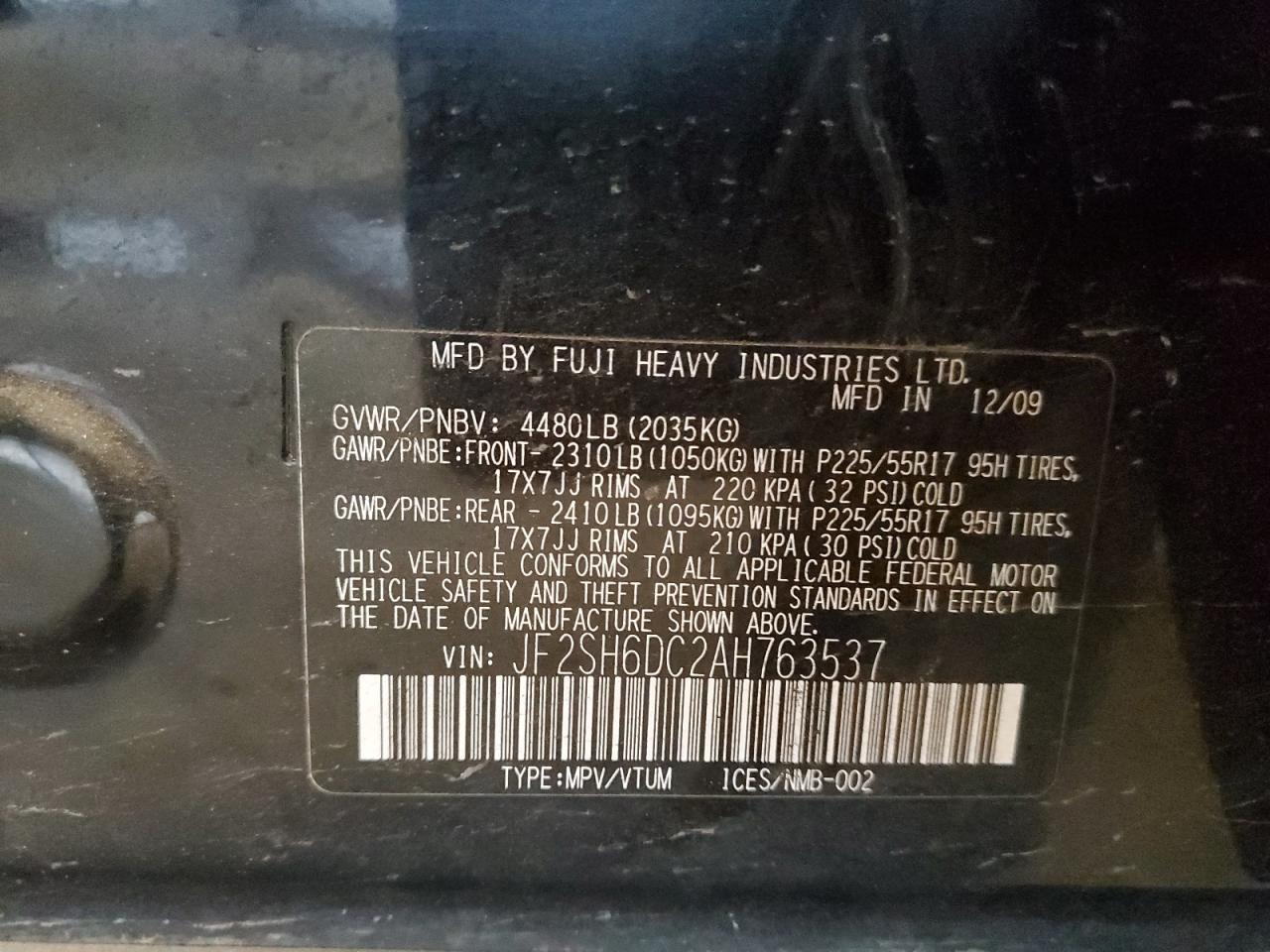 2010 SUBARU FORESTER