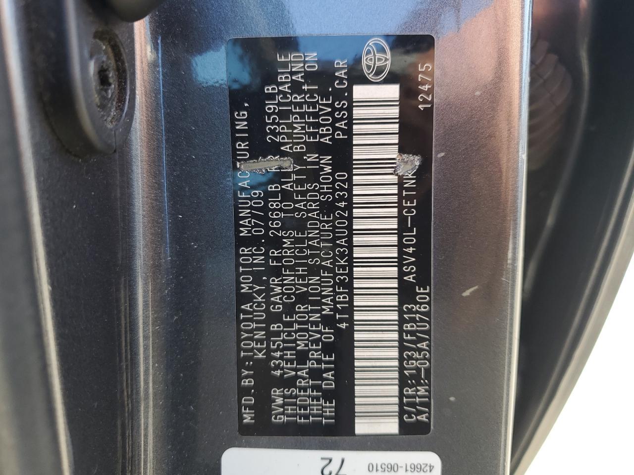 2010 TOYOTA CAMRY