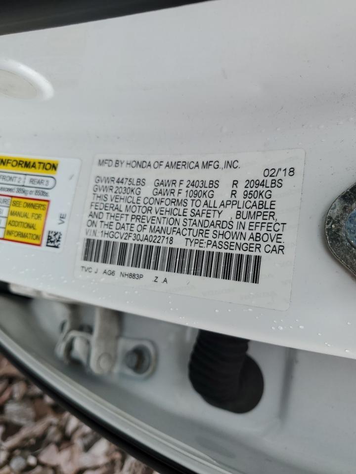 2018 HONDA ACCORD