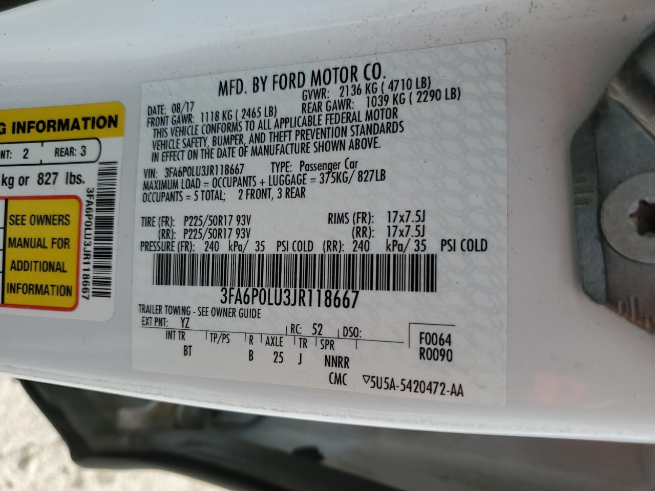 2018 FORD FUSION