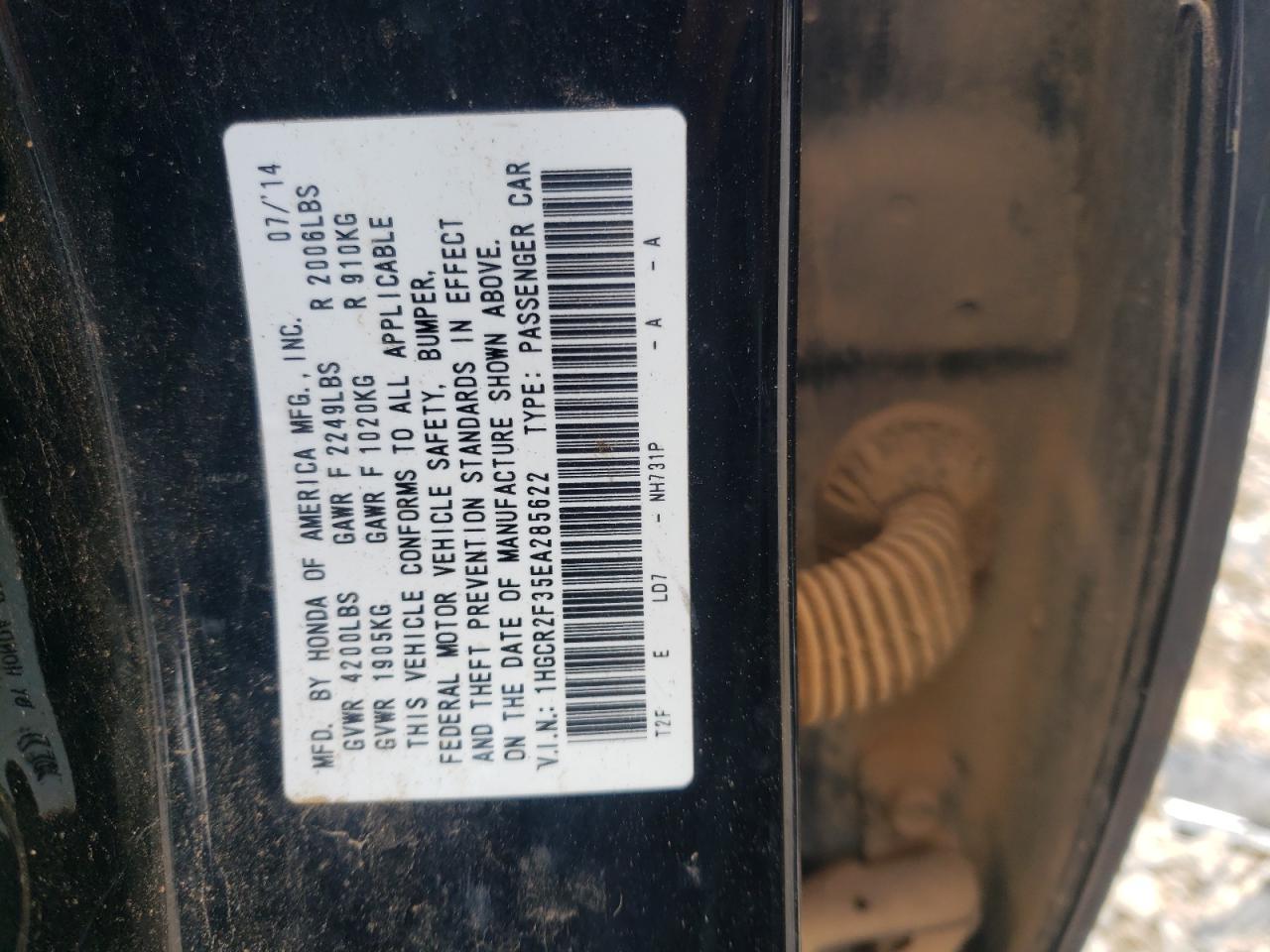 2014 HONDA ACCORD