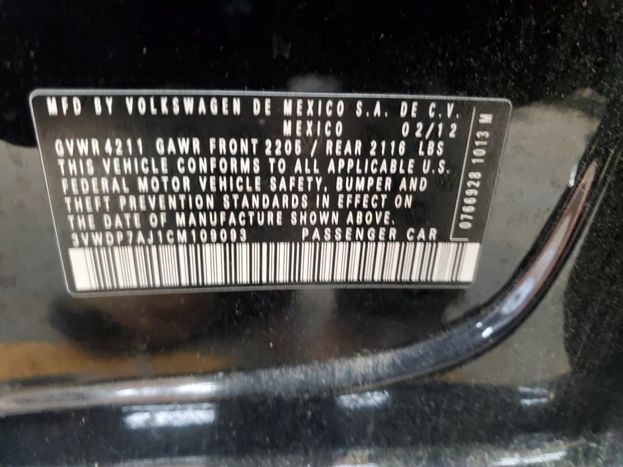 2012 VOLKSWAGEN JETTA