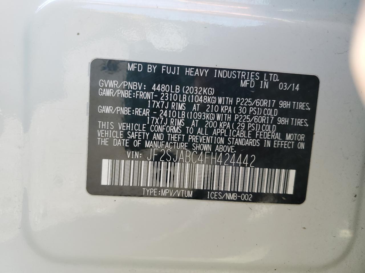 2015 SUBARU FORESTER
