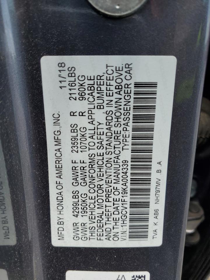 2019 HONDA ACCORD