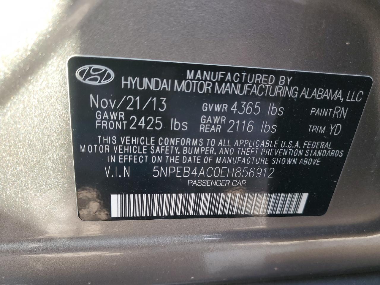 2014 HYUNDAI SONATA