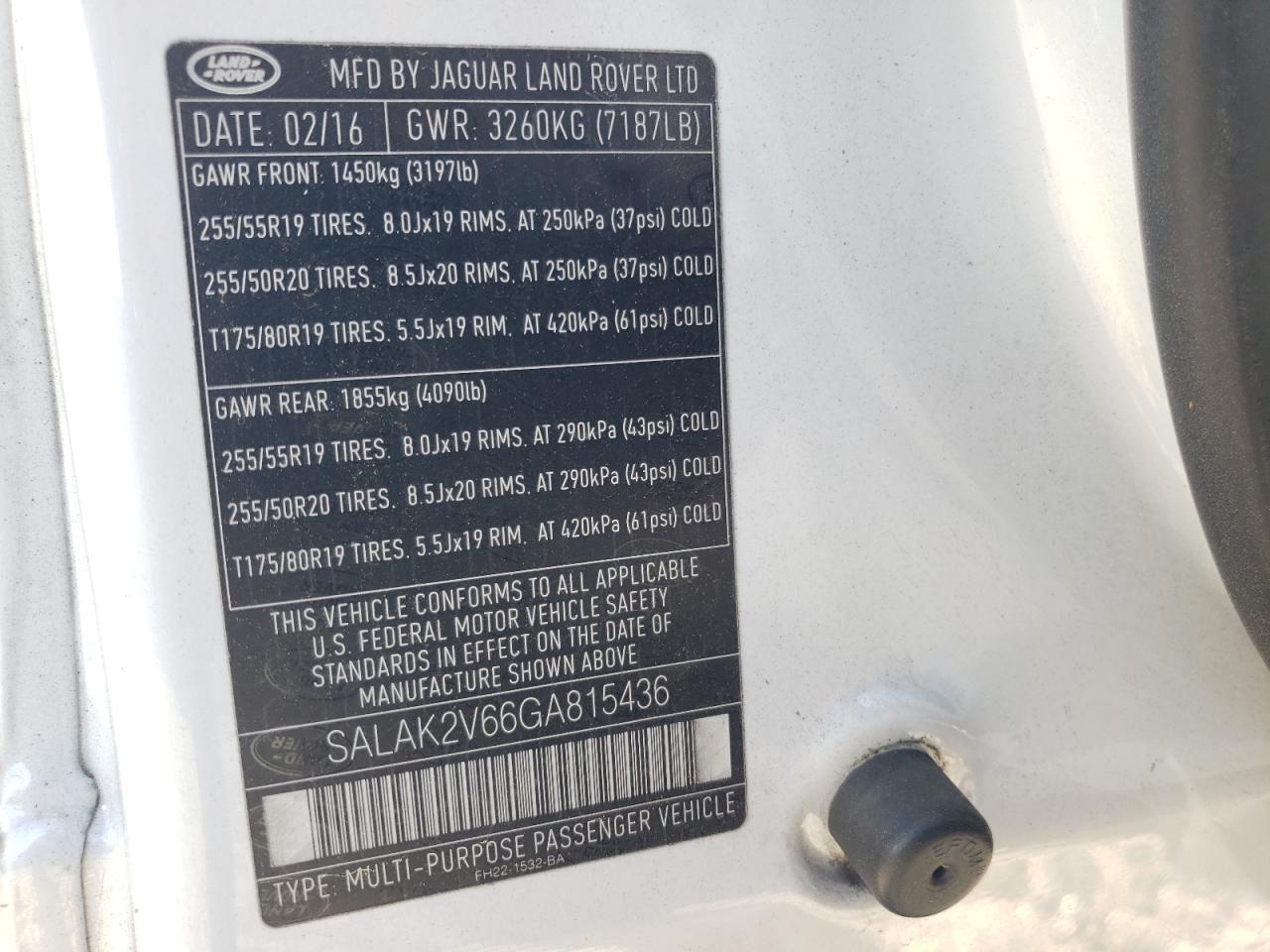 2016 LAND ROVER LR4
