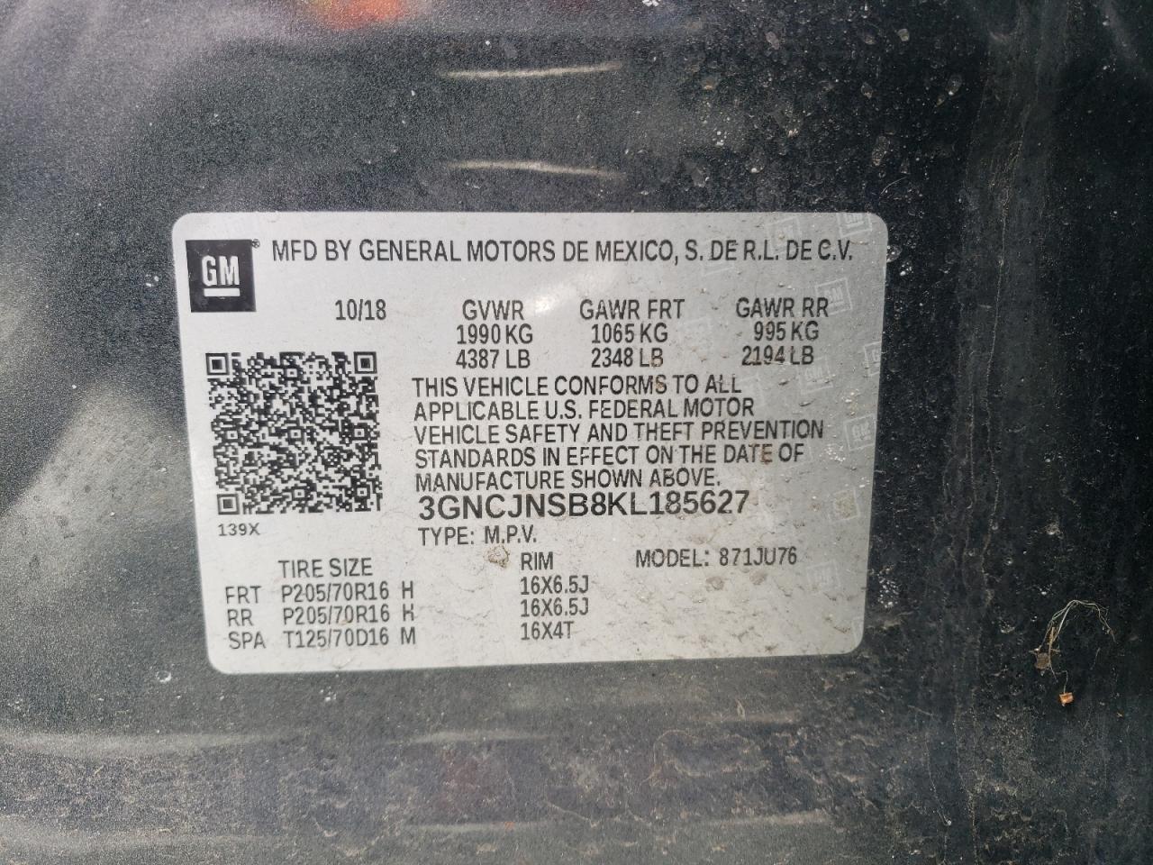 2019 CHEVROLET TRAX