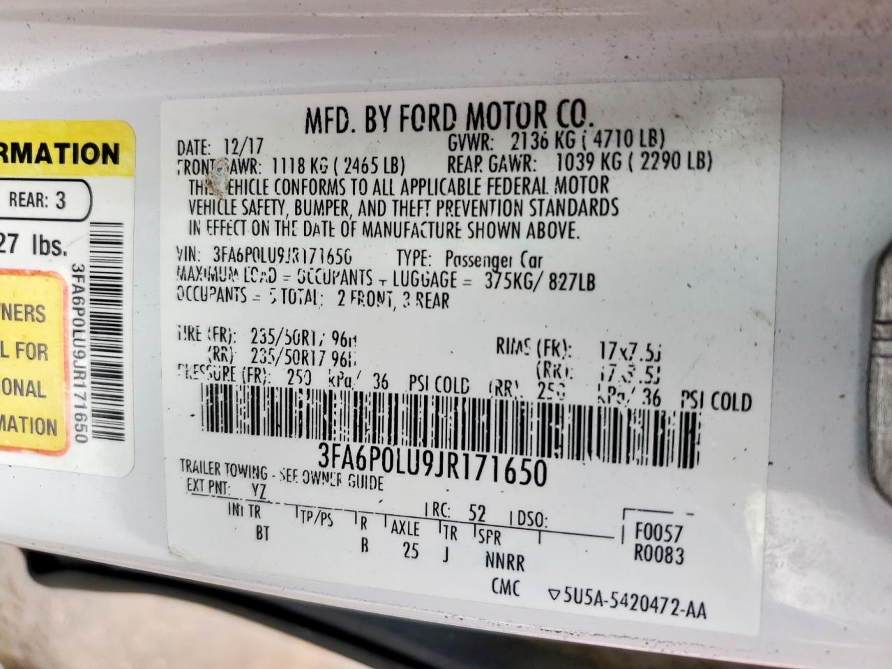 2018 FORD FUSION