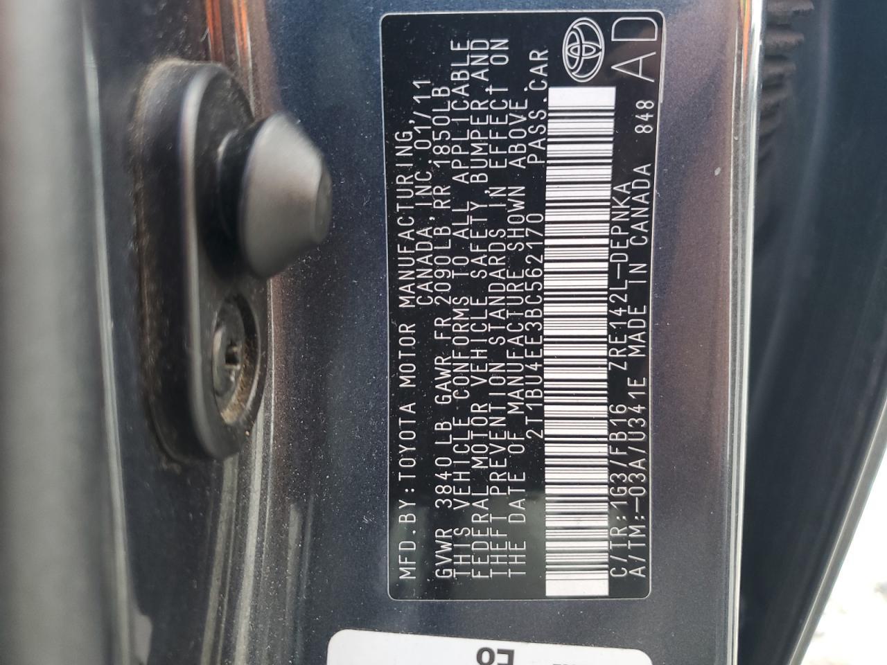 2011 TOYOTA COROLLA