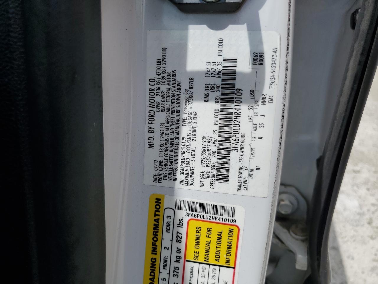 2017 FORD FUSION