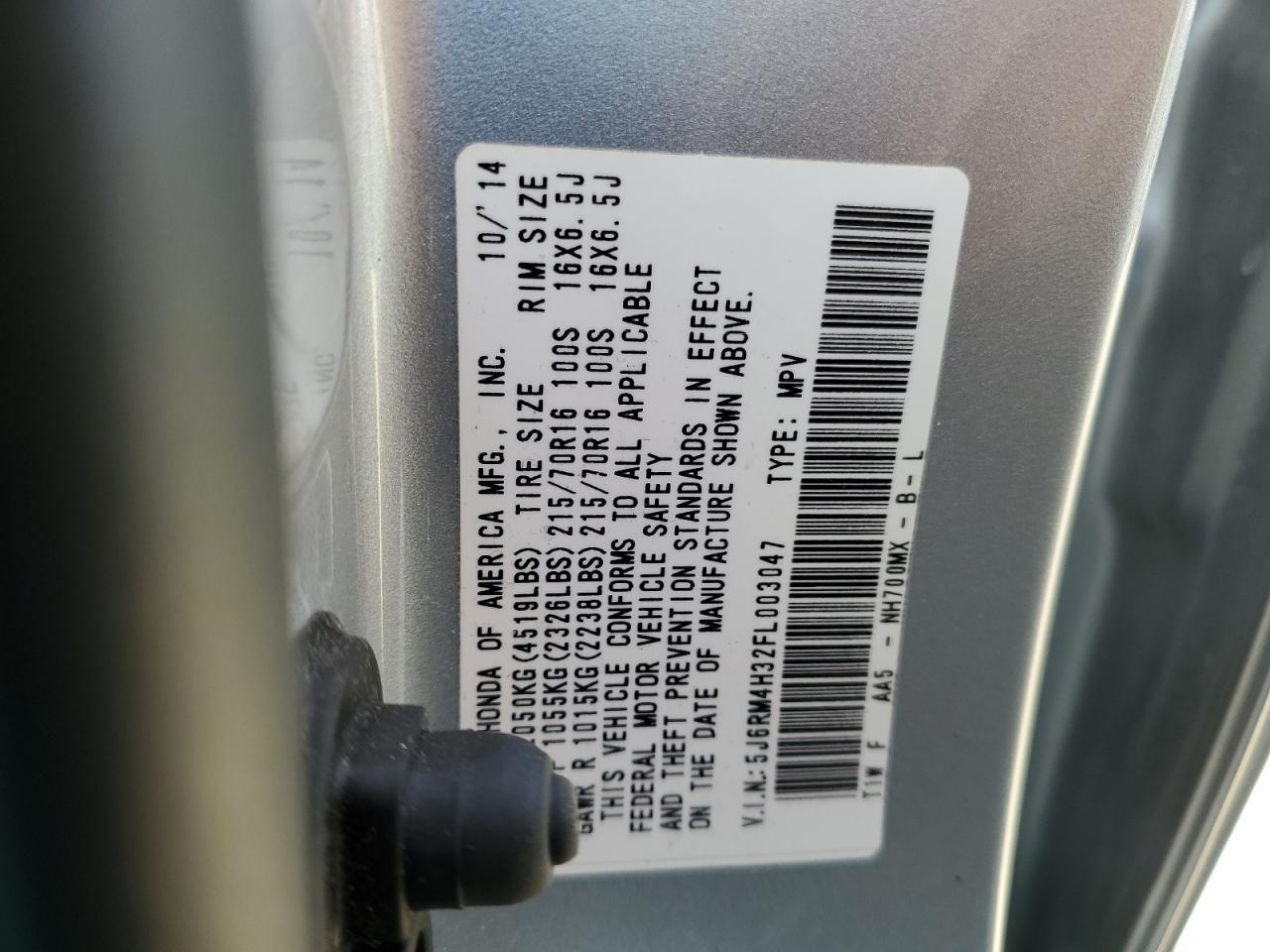 2015 HONDA CR-V