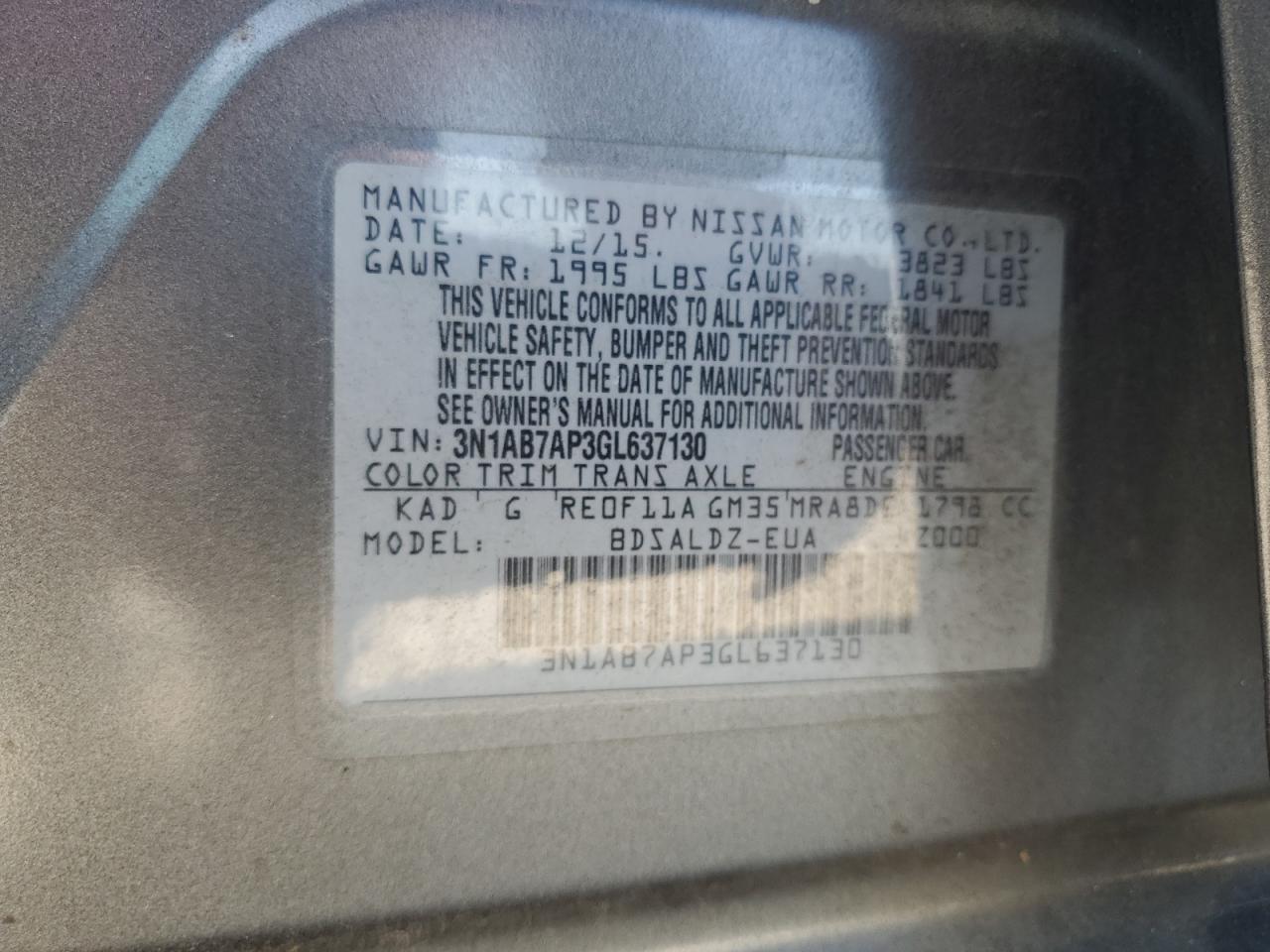 2016 NISSAN SENTRA