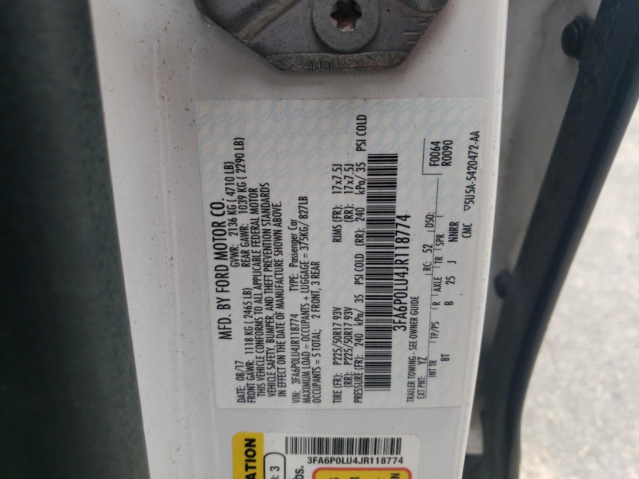 2018 FORD FUSION