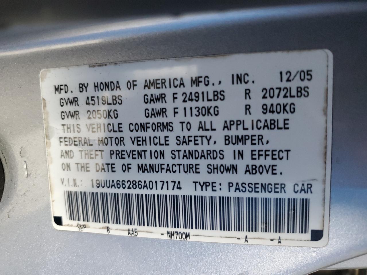 2006 ACURA TL