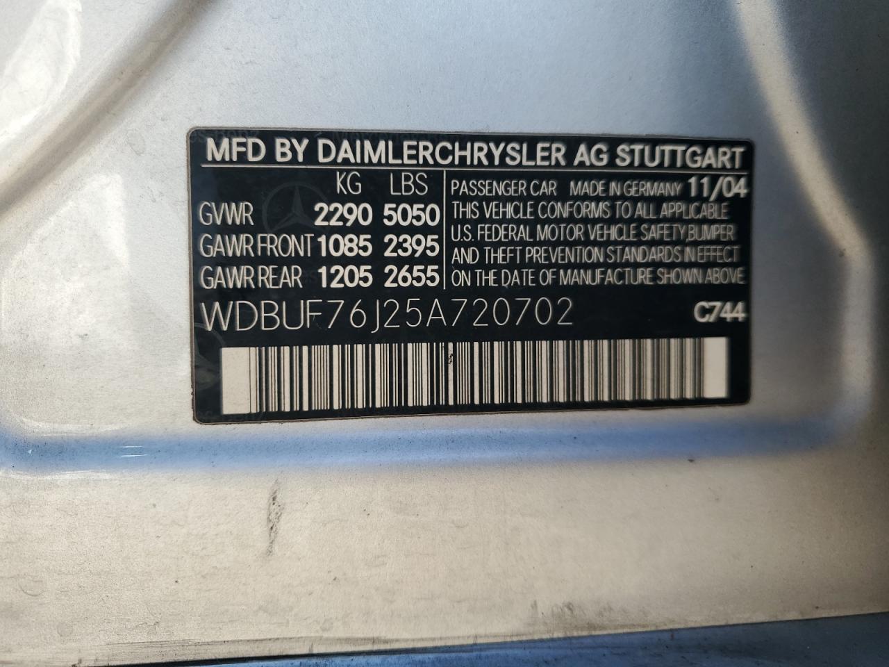 2005 MERCEDES-BENZ E-Class