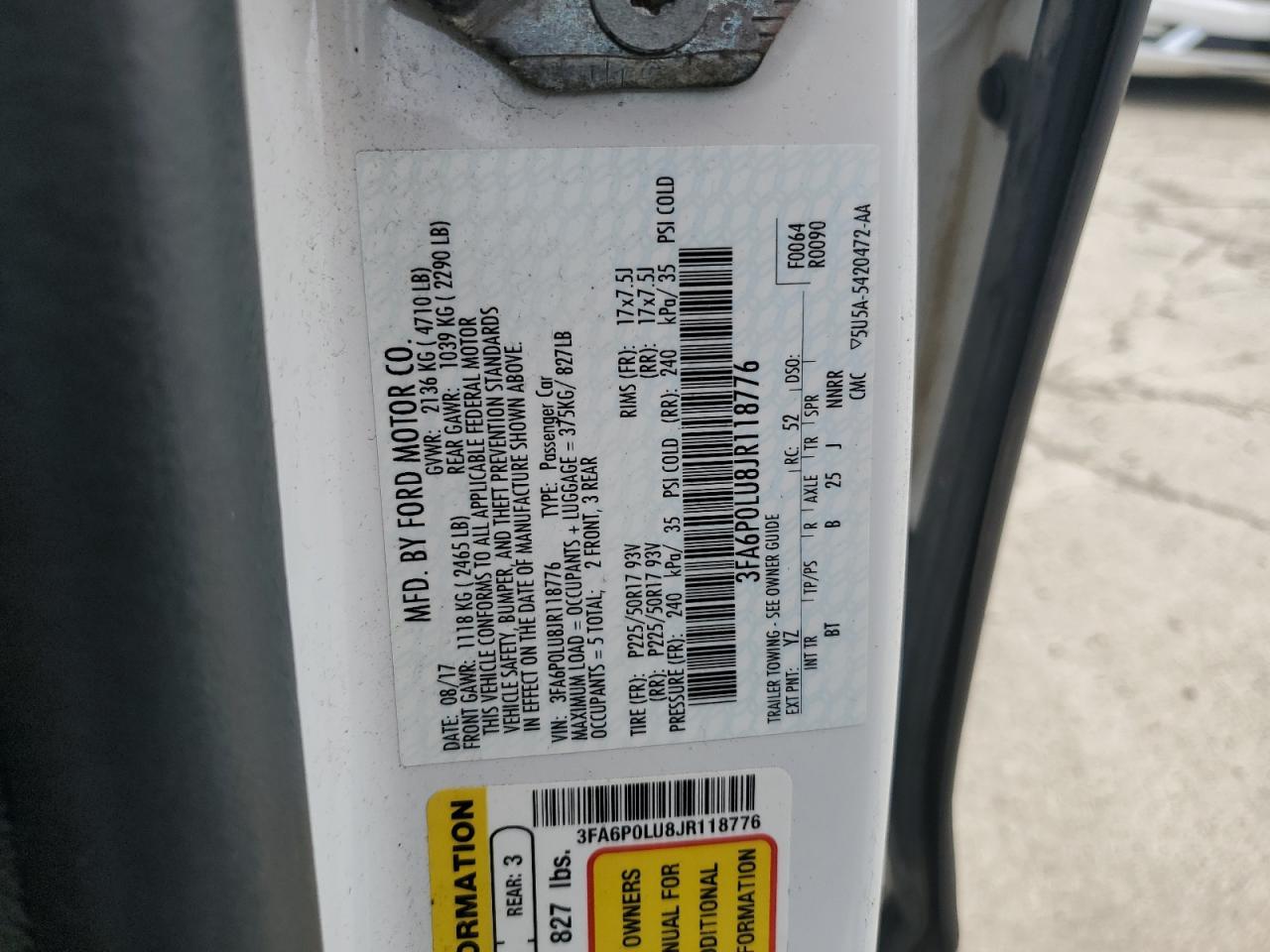 2018 FORD FUSION