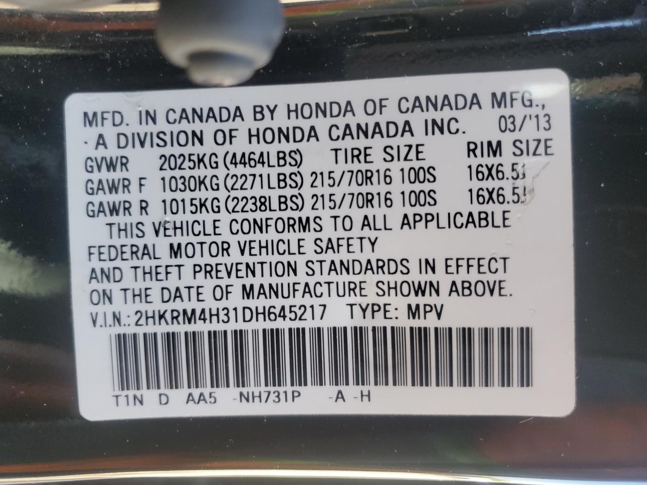 2013 HONDA CR-V
