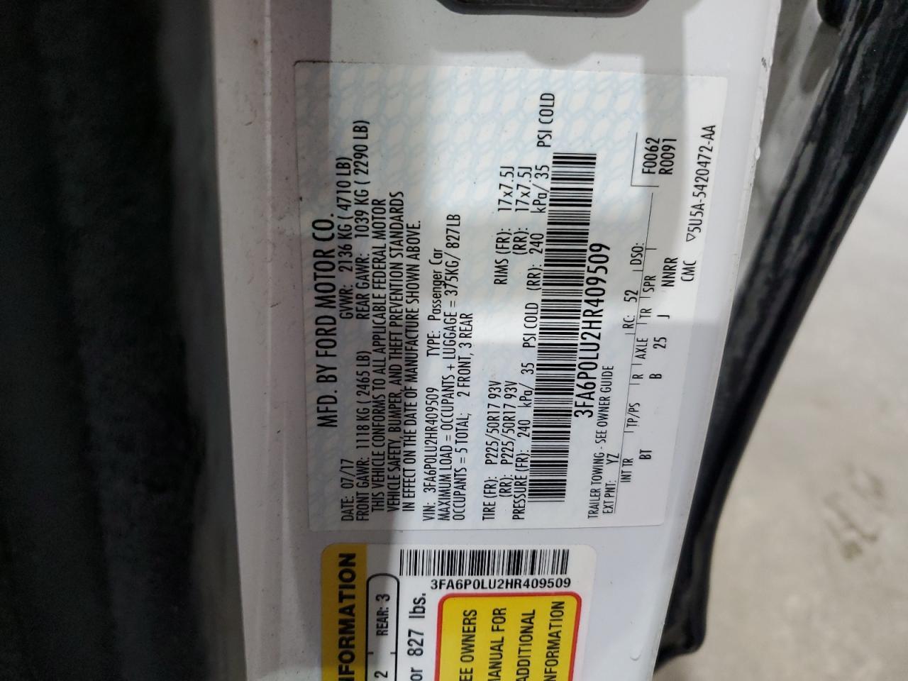 2017 FORD FUSION