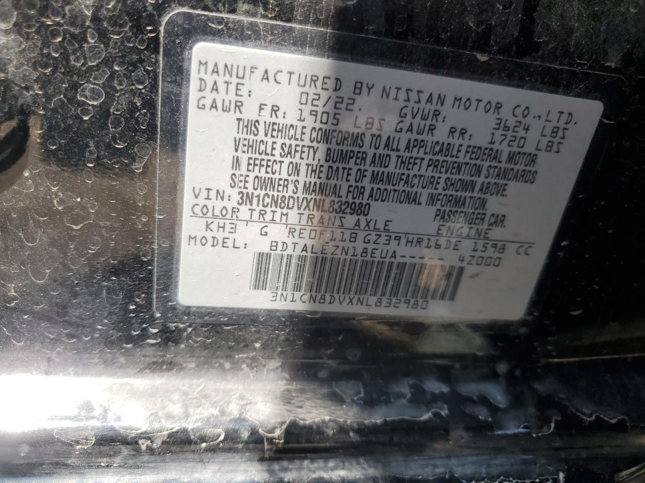 2022 NISSAN VERSA