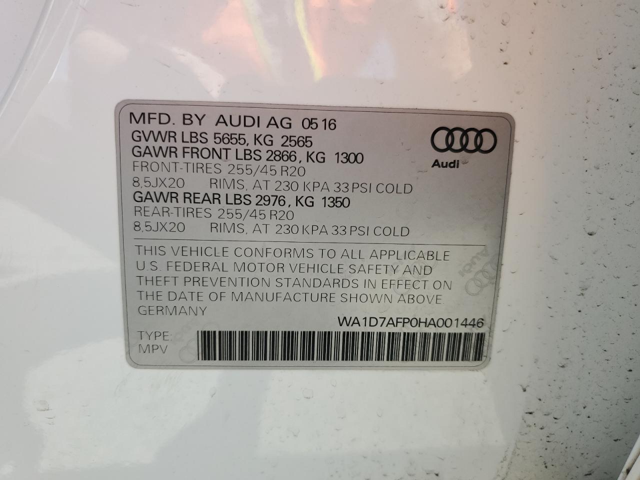 2017 AUDI Q5