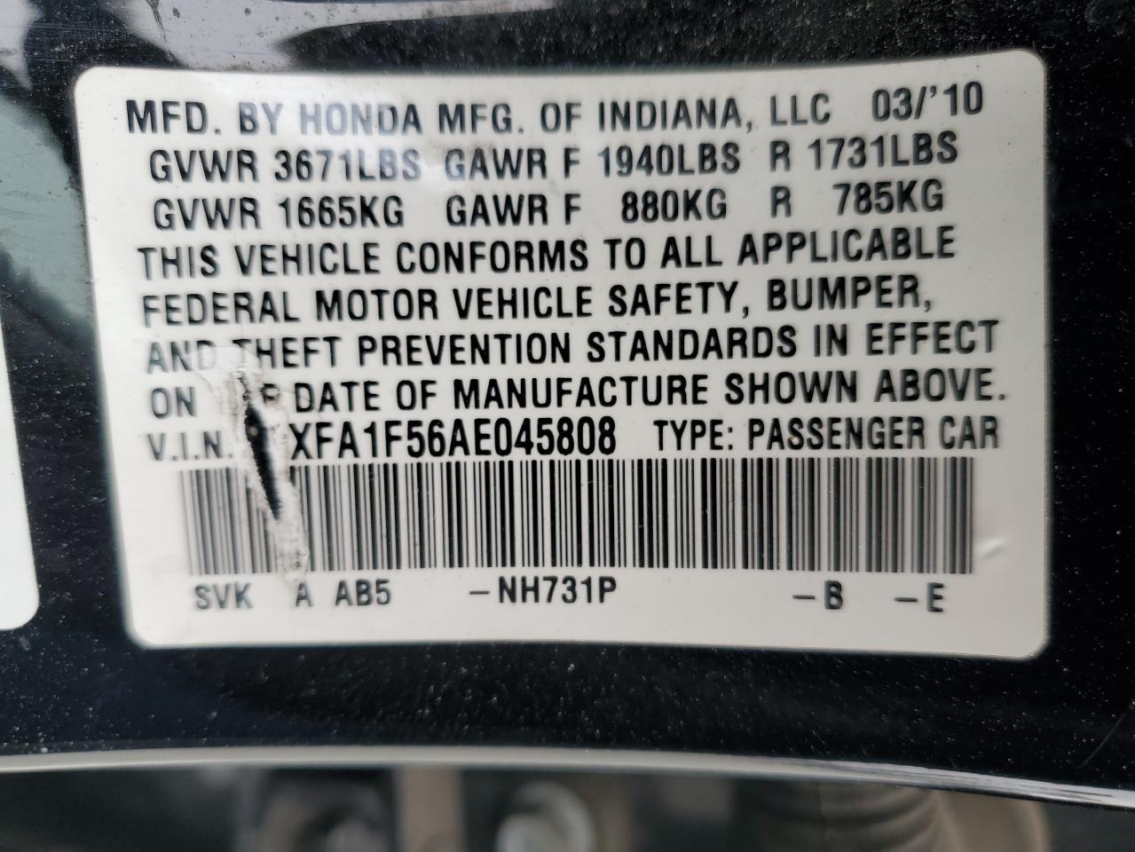 2010 HONDA CIVIC